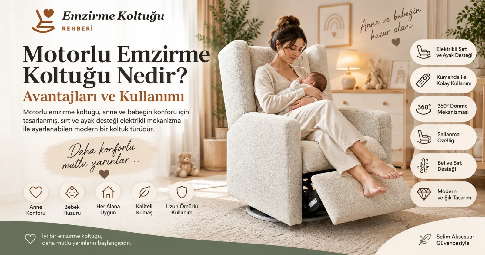 Motorlu Emzirme Koltuğu Nedir? Avantajları ve Kullanımı